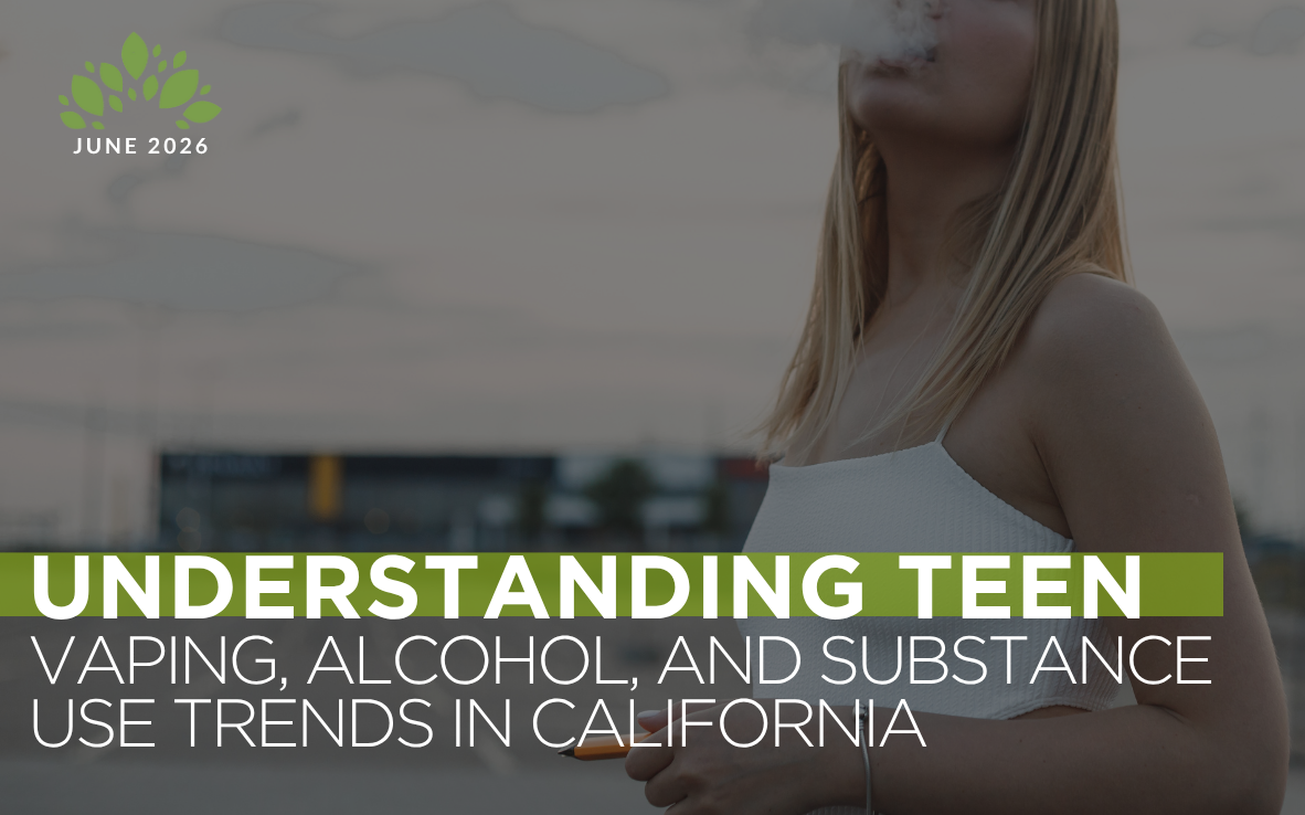Parent and teenager having a supportive conversation about vaping, alcohol use, and substance use prevention in California.